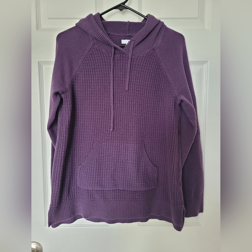 FREE SHIPPING Sonoma Women's Deep Purple Hooded Sweater